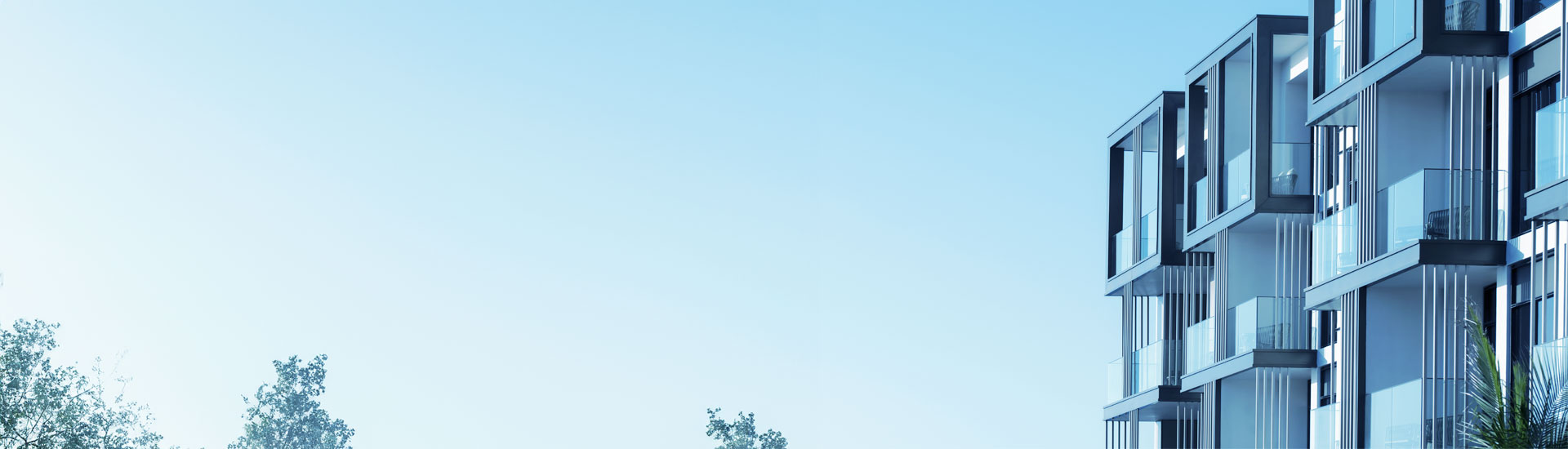 Blue sky corner of building