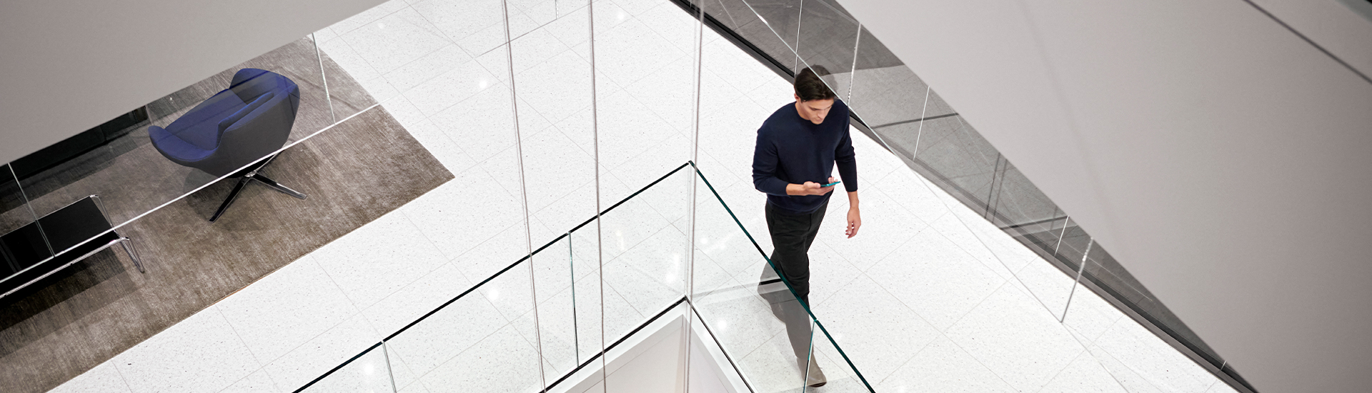 man walking with phone