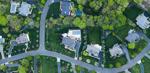 Birds-eye view of street